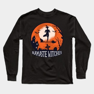 Namaste Witches spooky Halloween Gift for Girls Long Sleeve T-Shirt